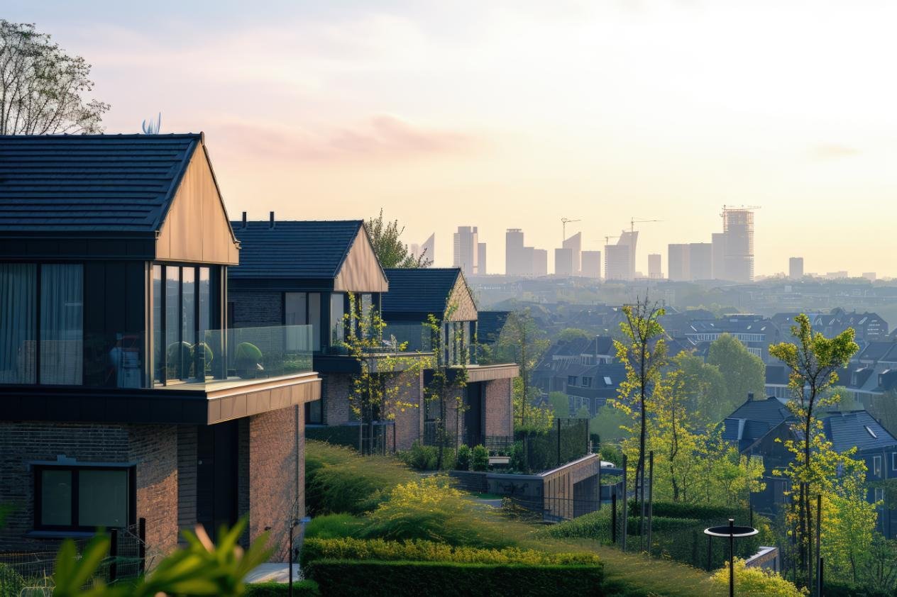 Cityscape with Row Houses